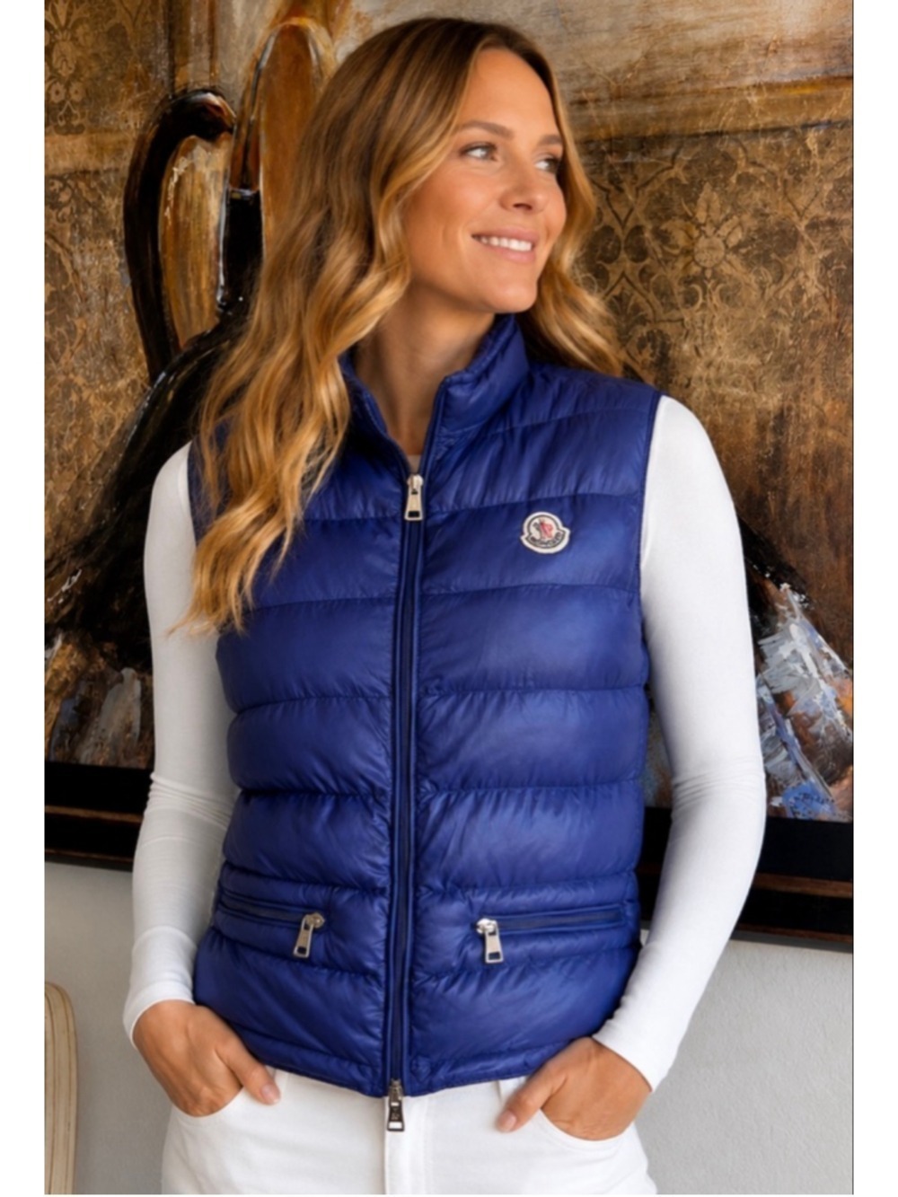Women's Moncler Blue Puffer Vest Size S